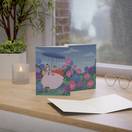 🌸🫖 The Garden Tea Reverie Greeting Card – Romantic Rococo Floral Elegance