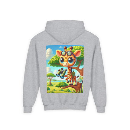 Giraffe Lookout Youth Hooded Sweatshirt – Adventure, Curiosity & Cozy Comfort
