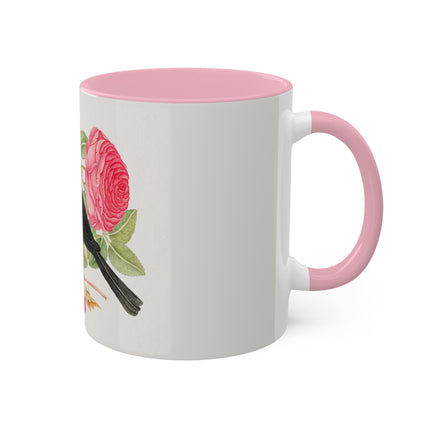 Blackbird with Roses by Anonymous Colorful Mugs, 11oz