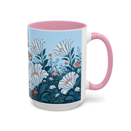 🎨💙 The Enchanted Garden Artist Colorful Mug – Art Deco Floral Whimsy