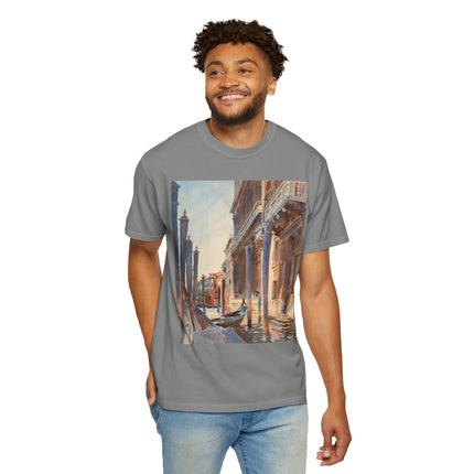 Gondola Moorings on the Grand Canal by John Singer Sargent  Unisex Garment-Dyed T-shirt