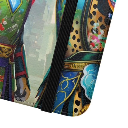 🐆🦜 Cybernetic Duets Flip Case – Neon Elegance & Digital Harmony