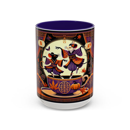 Theatrical Halloween Mice on Teacup Colorful Mugs (11oz, 15oz)
