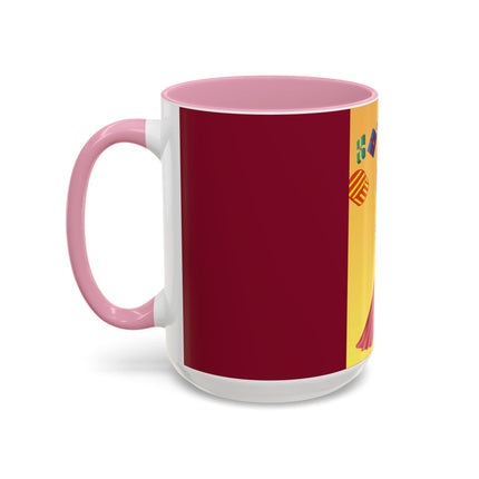 Elegant Holiday Woman with Gifts Colorful Mugs (11oz, 15oz)