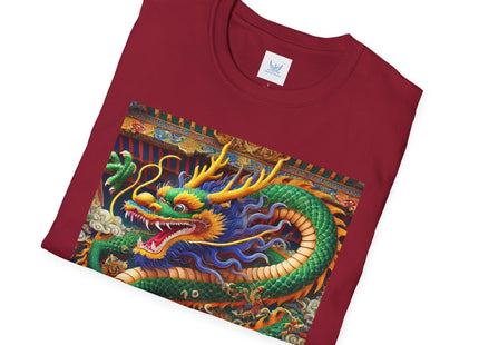 Tibetan Dragon Over Kabuki Duel Unisex Softstyle T-Shirt