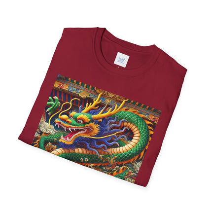 Tibetan Dragon Over Kabuki Duel Softstyle T-Shirt