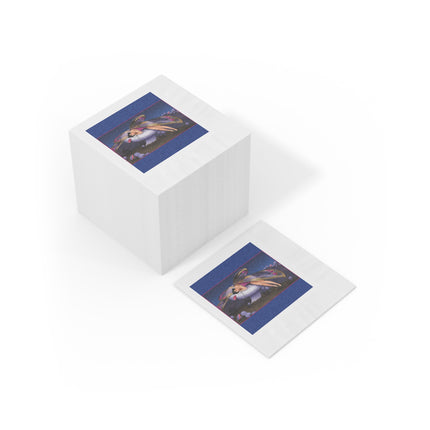 Slumbering Fairy on a Mushroom White Coined Napkins