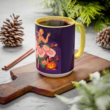 🌹🎃 The Lady Of The Haunted Rose Garden Colorful Mug – Romantic Halloween Charm