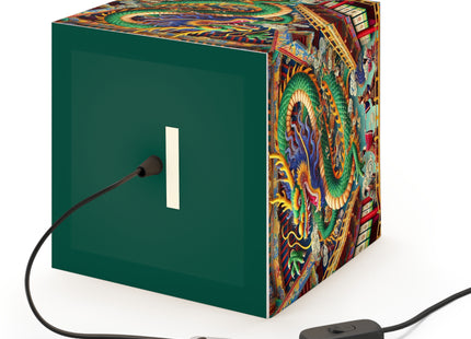 Tibetan Dragon Over Kabuki Duel Light Cube Lamp