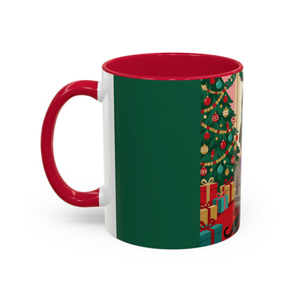 🖤🔥 The Lady Of The Christmas Hearth Colorful Mug – Art Deco Holiday Elegance