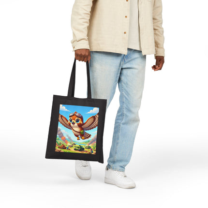 The Red-Tailed Hawk in Battle Cotton Canvas Tote Bag – Flight, Courage & High-Flying Adventure