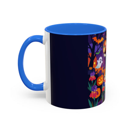 🌙🎃 The Moonlit Garden Masquerade Colorful Mug – Floral Halloween Charm