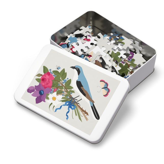 Bluebird & Butterfly Jigsaw Puzzle with Tin