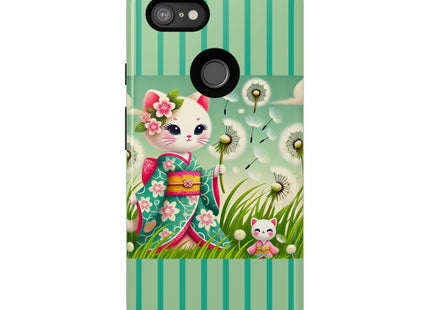 Geisha Kitten and the Dandelion Phone Cases