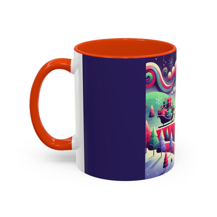 Festive Reindeer Flight Colorful Mugs (11oz, 15oz)