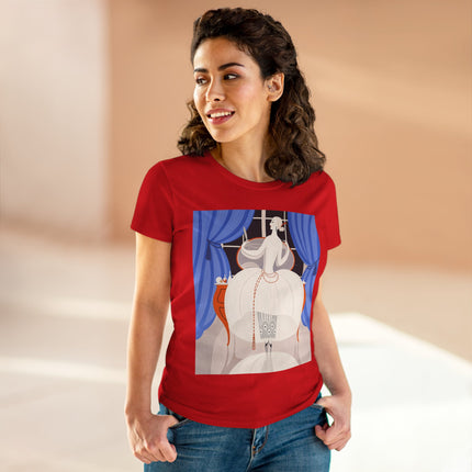 🦢💎 The Ivory Midnight Muse Cotton Tee – Art Deco Fashion Elegance