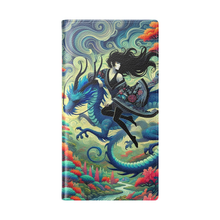 Mystic Guardian of the Sky Flip Case – Warrior Fairy & Turquoise Dragon