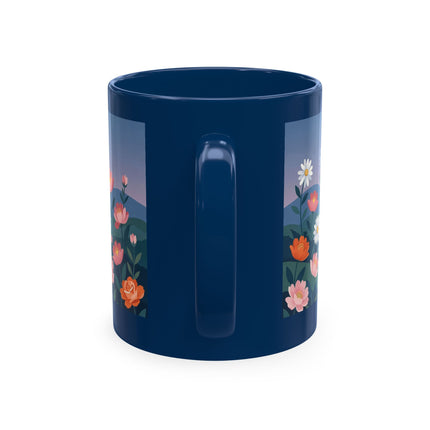 🌸🎭 The Lady Of The Floral Masquerade Garden Ceramic Mug – Art Deco Fashion Whimsy