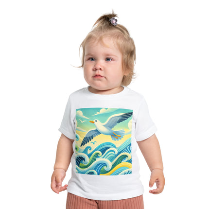 Seagull Riding a Wave Baby T-Shirt – A Splash of Seaside Adventure