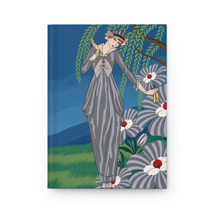 🌿🌼 The Willow Garden Reverie Hardcover Journal – Art Deco Floral Elegance