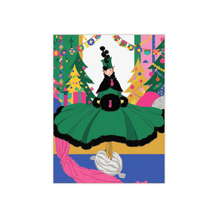 💚🎄 The Emerald Christmas Belle Ceramic Tile – Art Deco Holiday Glamour
