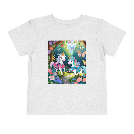 Baby Unicorns and Fluttering Butterflies Toddler Short Sleeve Tee