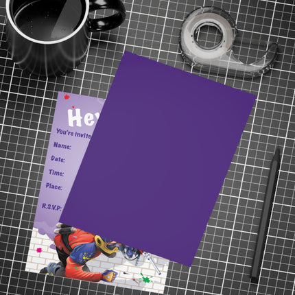 Paintball Battle Party Invitation! Bundles of 10, 30, 50 Pieces Available (envelopes included)