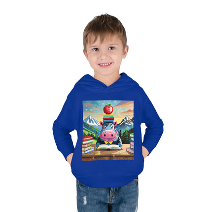 Hippos Hit the Books Toddler Pullover Fleece Hoodie