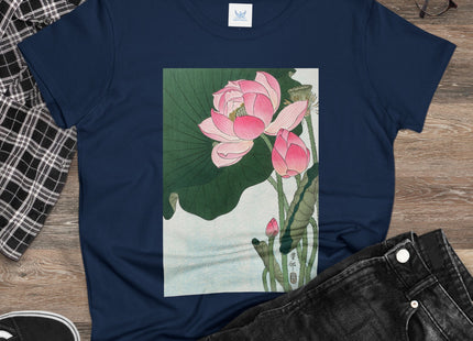 Blooming Lotus Flowers by Ohara Koson Women's Midweight Cotton Tee