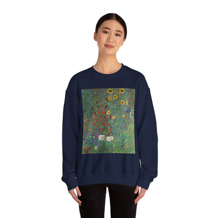 Farm Garden with Sunflowers by Gustav Klimt Heavy Blend™ Crewneck Sweatshirt