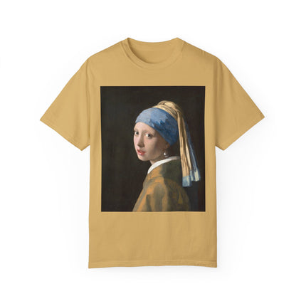 Girl with a Pearl Earring by Johannes Vermeer Unisex Garment-Dyed T-shirt