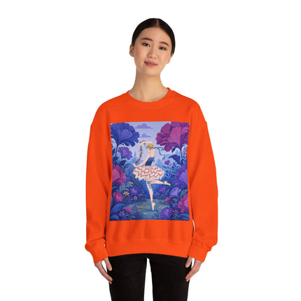 🌸🩰 The Enchanted Garden Ballet Crewneck Sweatshirt – Art Deco Floral Whimsy