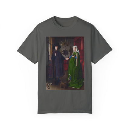 Arnolfini Portrait by Jan Van Eyck Unisex Garment-Dyed T-shirt