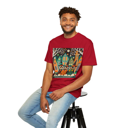 Night of the Trick-or-Treating Owlets Unisex Garment-Dyed T-shirt