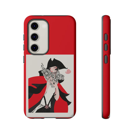 Crimson Masquerade Phone Case – Dramatic Grace & Bold Elegance