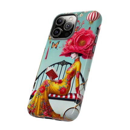 Reading In A Painted Garden Phone Cases