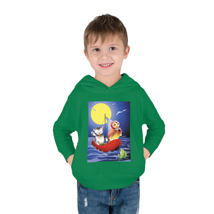 Embarking on a Moonlit Journey Toddler Pullover Fleece Hoodie