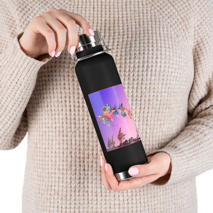 Fairies, Pixies, and Petals in Twilight's Embrace Copper Vacuum Insulated Bottle, 22 oz