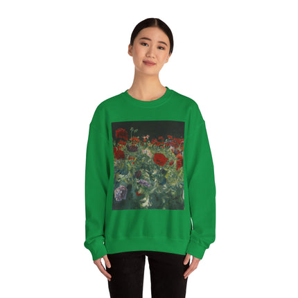 Poppies (A Study of Poppies for Carnation, Lily, Lily, Rose) by John Singer Sargent Heavy Blend™ Crewneck Sweatshirt