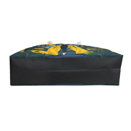 🌼🖤 The Golden Blossom Midnight Promenade Weekender Bag – Art Deco Fashion Elegance