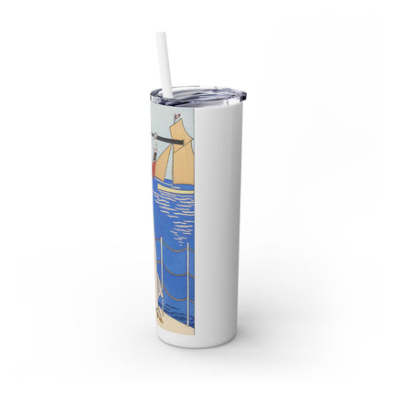 Costume de Yacht by George Barbier Skinny Tumbler with Straw, 20oz