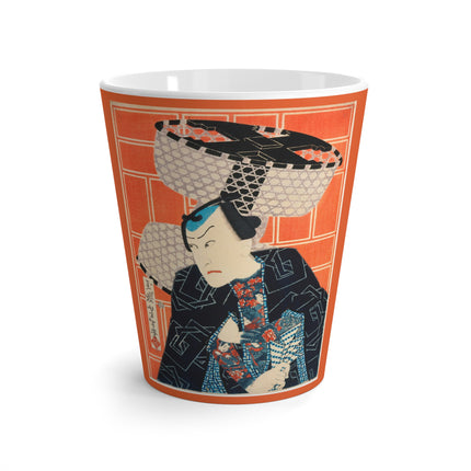 The Actor Kawarasaki Gonjūrō for a Fire Troupe by Tsukioka Yoshitoshi Latte Mug
