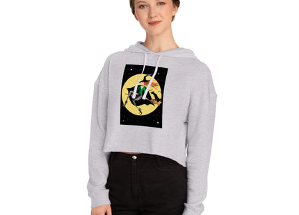 A Witch’s Moonlit Flight Women’s Cropped Hooded Sweatshirt