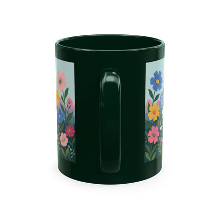 🌼🪭 The Lady Of The Grand Flower Garden Ceramic Mug – Art Deco Garden Whimsy