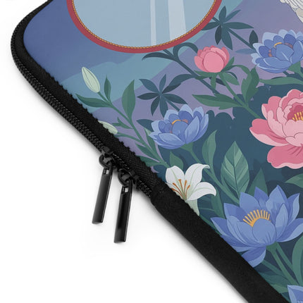🦜🌸 The Lady And The Golden Bird Laptop Sleeve – Art Deco Garden Elegance