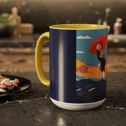 Beachside Promenade Colorful Mugs – Chic Summer Stroll & Coastal Glamour