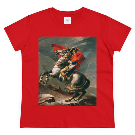Napoleon Crossing the Alps by Jacques-Louis David Women's Midweight Cotton Tee