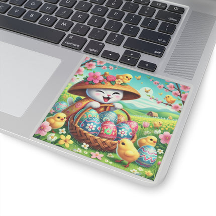 Geisha Kitten’s Easter Delight Kiss-Cut Stickers (4 Sizes)