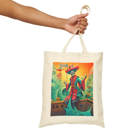 Skeleton Crew of the Misty Seas Cotton Canvas Tote Bag