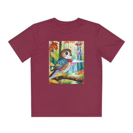 Baby Hawk Plays in Forest Youth Competitor Tee